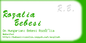 rozalia bebesi business card